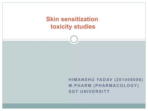 Skin Sensitization Test Oecd 406 Ppt