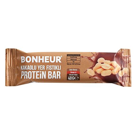 Bonheur Kakaolu Yer Fıstıklı Protein Bar 40 g CarrefourSA