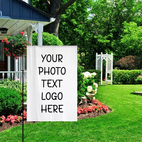 Custom Garden Flag Personalized Photo Text Logo Double Sided Outdoor