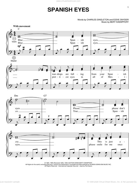 Martino Spanish Eyes Sheet Music For Accordion [pdf]