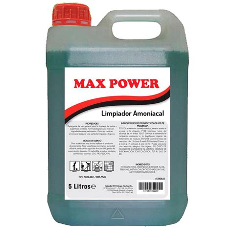 Limpiador Amoniacal 5 Litros 86V 362G05324 Max Power Higiene Y