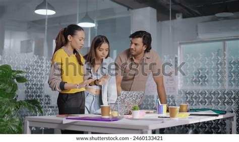 Indian Professional Business People Standing Indoor Stock Photo