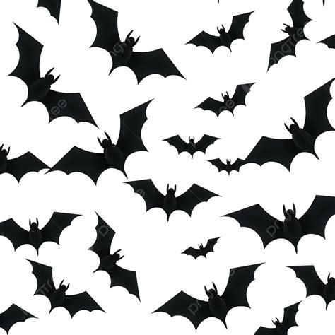 Halloween Seamless Pattern With Bats Silhouettes Cartoon Style Vector