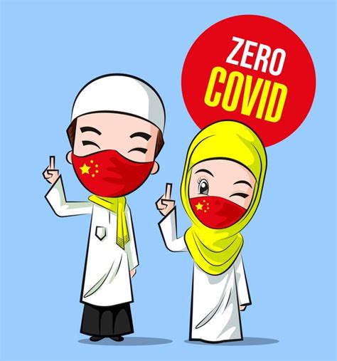 Premium Vector | China's zero covid cartoon illustration for banner ...