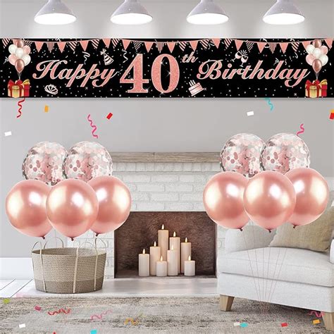 Buy Kainsy Happy Th Birthday Banner Rose Gold Birthday Background