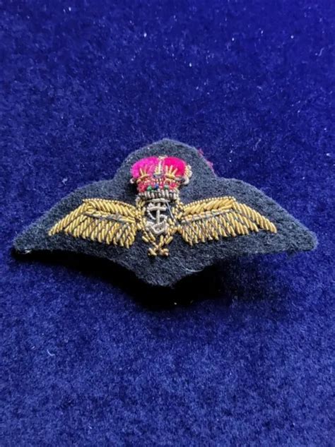 Rare Genuine Fleet Air Arm Cold War Pilot S Mess Wings Padded Bullion