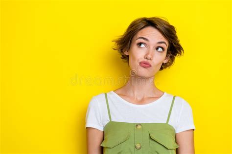 Photo Of Adorable Gorgeous Thoughtful Girl With Bob Hairdo Wear White T