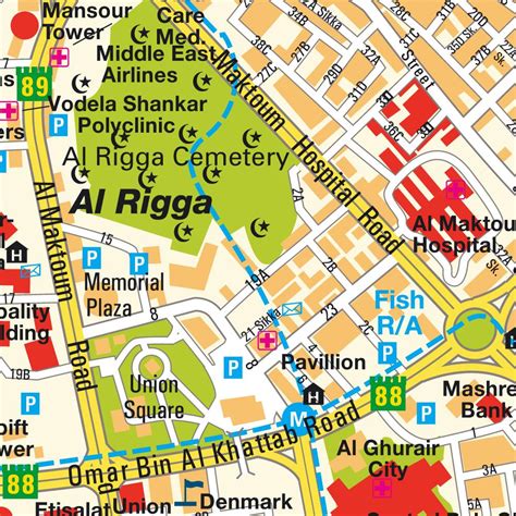 Map Deira, Dubai Creek, Bur Dubai, UAE (city centre). Interactive ...