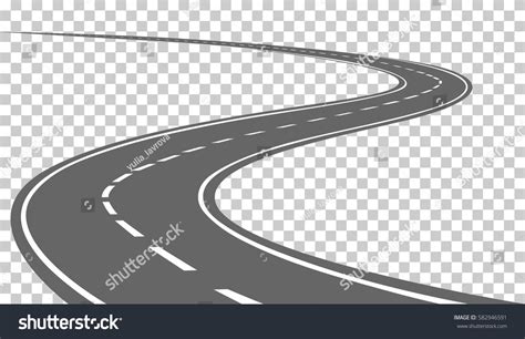 Curved Road White Markings Vector Illustration Stock Vector Royalty Free 582946591 Shutterstock