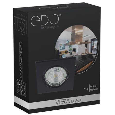 VIERA Black IP20 square spot encastré de plafond EDO777304 Edo