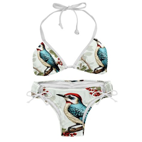 Woodpecker Swim Wear Bikini Set With Detachable Sponge Adjustable