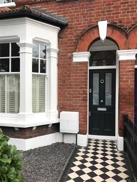 Victorian Front Door With White Laminated Glass Installed In London