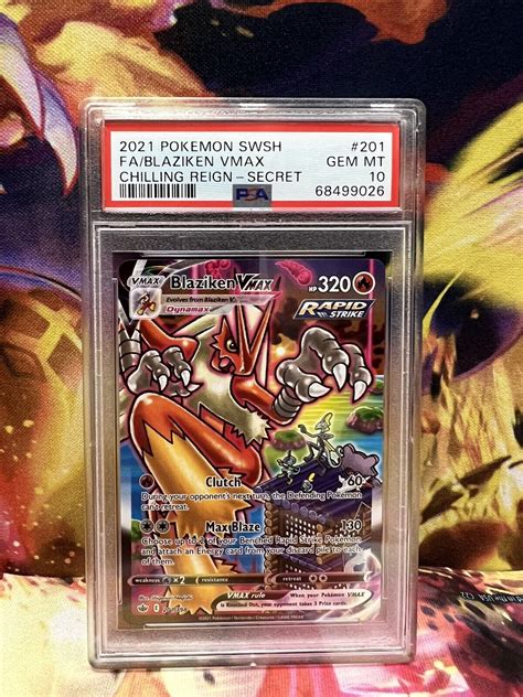 Mavin Pokémon TCG Blaziken VMAX Chilling Reign 201 198 Holo Secret