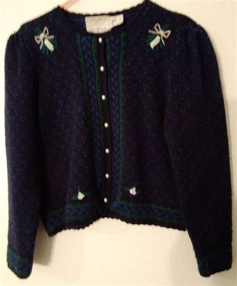 Womans Vintage 80s Cardigan Sweater Components By Susan Bristol Etsy