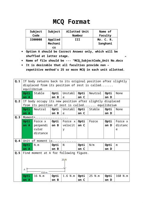 DOCX MCQ Applied Mechanics DOKUMEN TIPS