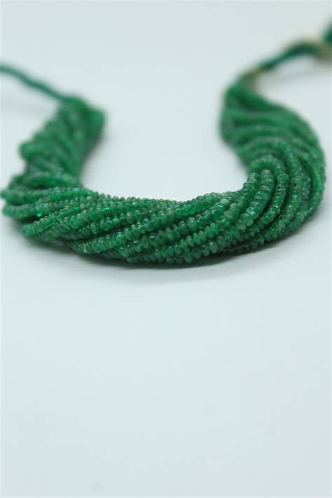 Good Quality Natural Emerald Gemstone Smooth 2 MM Roundel Shape Stone