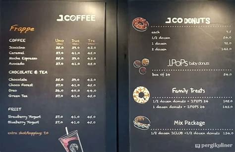 Selalu Diperbarui Menu J Co Donuts Coffee Fatmawati