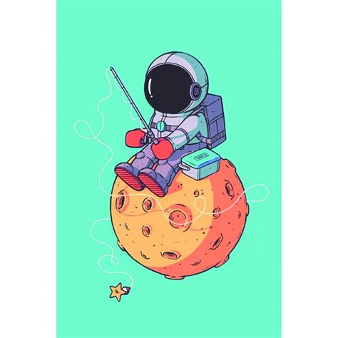 Jual Wall Decor Hiasan Dinding Kartun Astronaut Poster Kayu Hi Res