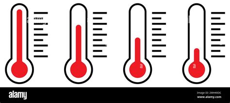 Thermometer Icons Hot Temperature Symbols Vector Illustration Stock Vector Image And Art Alamy