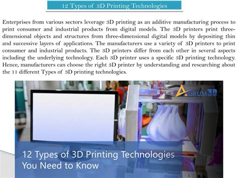 Types Of D Printing Technologies Aurum D By Aurum D Issuu