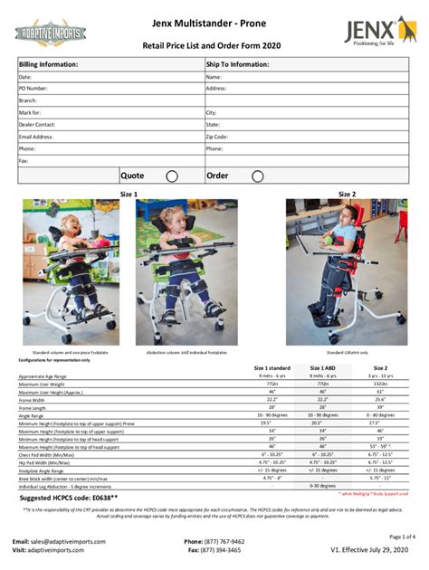 Fillable Online Jenx Commultistander Supine Prone UprightMultistander