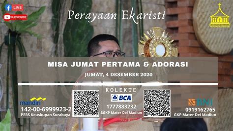 Misa Jumat Pertama Adorasi Jumat Desember Youtube