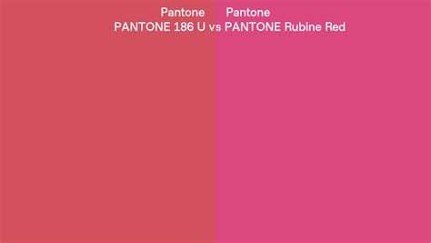 Pantone 186 U Vs Pantone Rubine Red Side By Side Comparison