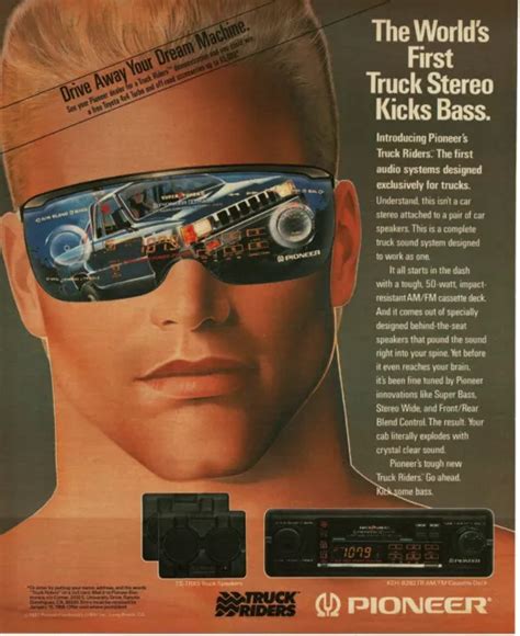 1987 Pioneer Truck Riders Car Stereo System Vintage Print Ad £623