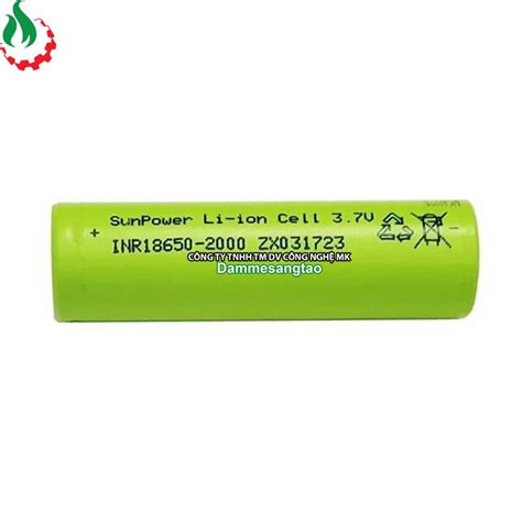 Cell pin 18650 SunPower Li ion 3 7V 2000mAh 10C Xả 20A