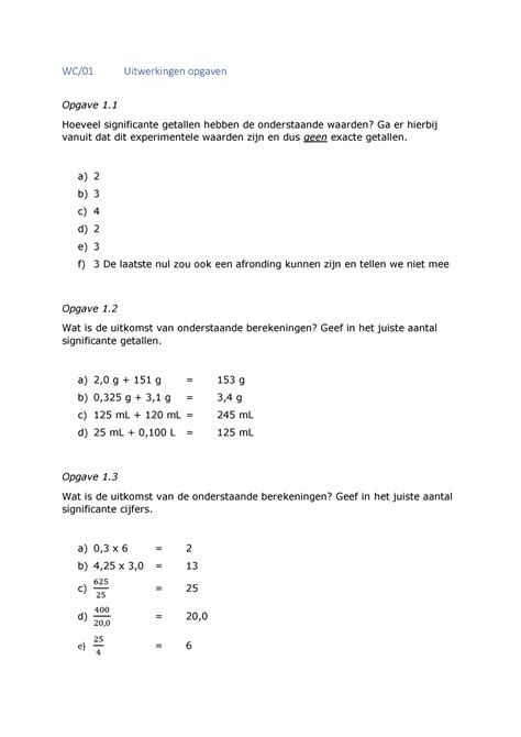 2021 B01BCR Uitwerkingen WC01 WC 01 Uitwerkingen Opgaven Opgave 1