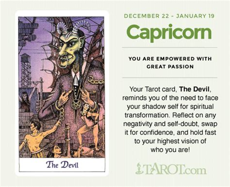 Capricorn Tarot Card The Devil Capricorn Traits Horoscope Capricorn