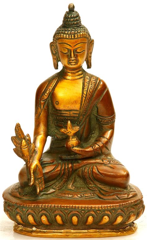 5 The Medicine Buddha Tibetan Buddhist Deity In Brass Handmade