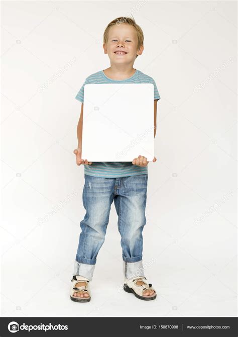 Kid Holding Blank Paper Stock Photo By Rawpixel