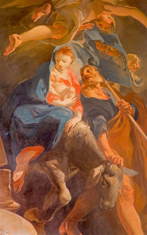 Viena Fresco Santo De La Familia En La Iglesia De Carmelites Imagen