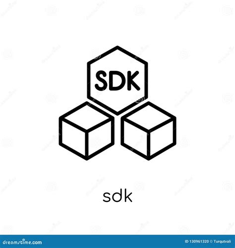 SDK Icon Trendy Modern Flat Linear Vector SDK Icon On White Background