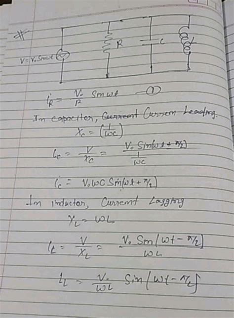 For The Circuit Shown In Figure Write Down The Instantaneous Current