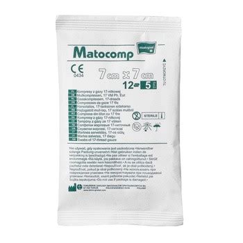 Matocomp kompresy z gazy jałowe 17 nitkowe 12 warstwowe 7 cm x 7