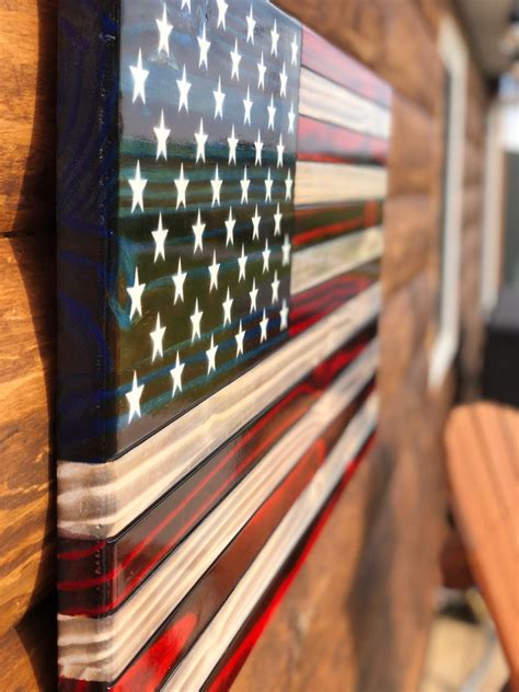 Old Glory Rustic American Flag Rustic Wooden Charred American Etsy