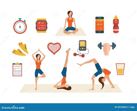 Concept Of Healthy Lifestyle Fitness And Physical Stock Vector