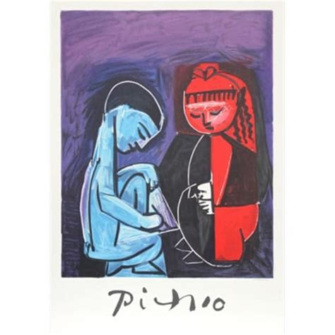 Pablo Picasso 2031 Deux Enfants Claude Et Paloma Lithograph On Paper