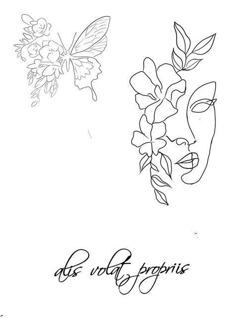 A Black And White Drawing Of A Woman S Face With Flowers In Her Hair