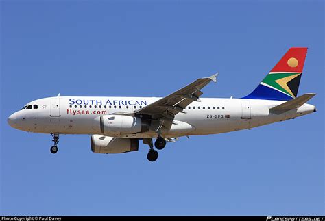 Zs Sfd South African Airways Airbus A319 131 Photo By Paul Davey Id