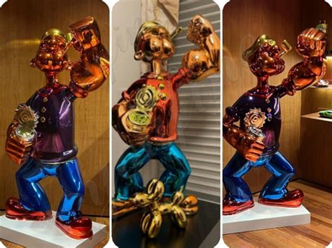 Plating Stainless Steel Popeye Sculpture Cartoon Character