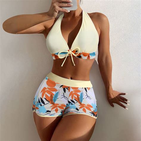 CAICJ98 Plus Size Swimsuit Women S Triangle Tie Back Bikini Bathing