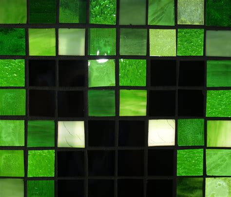 Mosaic Creeper Minecraft Stained Glass Window