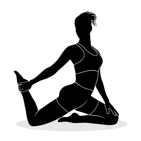 Woman Exercising Yoga Meditation Vector Silhouette Illustration