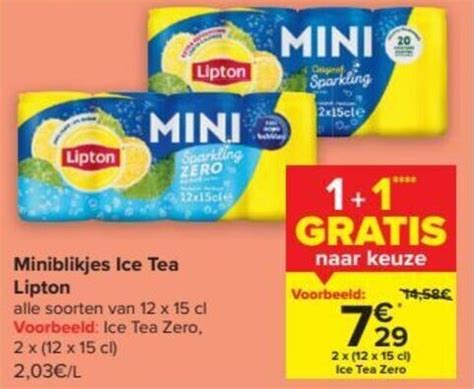 Miniblikjes Ice Tea Lipton Promotie Bij Carrefour Market Gratis