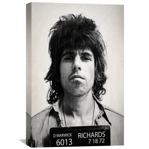 Keith Richards Mugshot Black Canvas Clockcanvas