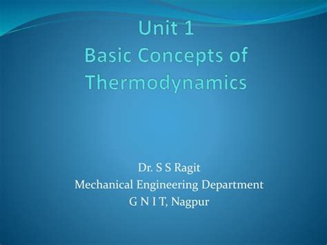 Basic Concept Of Engg Thermodynamics Ppt