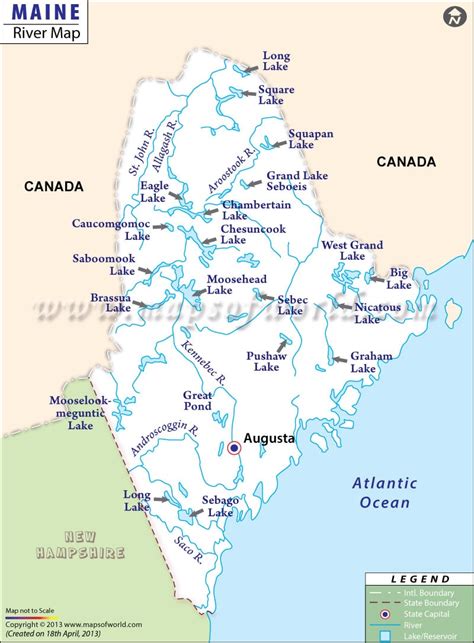 Maine Rivers Map | Rivers in Maine